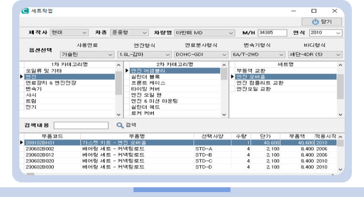 세트 작업 견적의 투명성